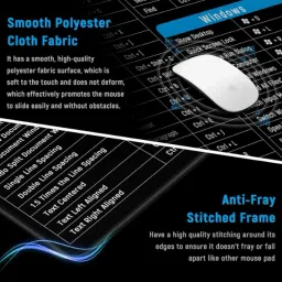 TrueEssence Anti-Slip Keyboard Pad, Software Shortcuts, Large Rubber Base Desk Mat(80x30cm) Mousepad image 4
