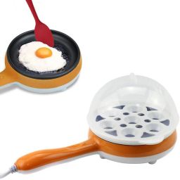 alpyog Multifunction 2 in 1 Single Layer Electric Egg Boiler Steamer Non-Stick Omelets Device Frying Pan Boiled Eggs Fry Steaming Boiling Heating Automatic Off Egg Cooker image 2