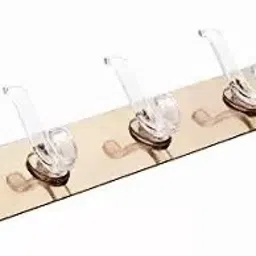 Self Adhesive No Drills Wall/Rail/Kitchen/Bathroom Strong Sticky Towel Hanger Hook (5 Hooks, 36 x 6cm | Multicolour) Hook Rail Hook Rail 5-image-76