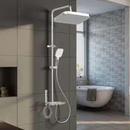 Ruhe Ripple 4-in-1 Piano Overhead Shower Panel Includes Hand Shower & Health Faucet Shower Panel Triple-flow hand shower with rainfall, massage & focus modes-37