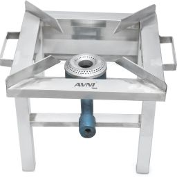 S.S Square Single Burner Gas Stove Steel Bhatti (Chula) (SMALL) Stainless Steel Manual Gas Stove-image-29