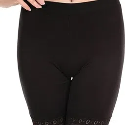 shoppy villa Solid Women Black Cycling Shorts, Regular Shorts, Hotpants-picture-1