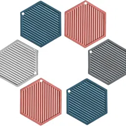 Non-Slip and Modern Design Heat-Resistant Mats, Decorative Pot Holder PVC Coaster Trivet-image-15
