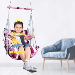BIG SWING Cotton Swing Chair For Kids Baby's Children Folding & Washable 1-5 Years With Safety Belt-Indoor Swing For Kids | Baby Swing |Kids Product | Swing For Babies | Kids Swing | Swing For Baby-Kids Hanging Swings Bouncer Swings-picture-29