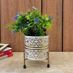 hanable india White and Gold Iron Metal Desk Pot-picture-36