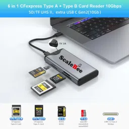 SCALEBEE All in One M.2 NVMe SATA SSD Enclosure Case With CFexpress Type A/B Card Reader 2.5 inch Portable SSD NVME Enclosure With Multi Card Reader image 2
