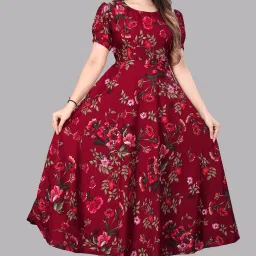 Women Maxi Maroon Full Length Dress-image-114