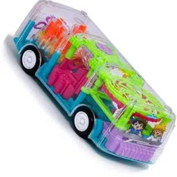 saleoff Unique Multifunctional Mechanical Concept Musical Bus Toy for Kids, 3D Bus Toy with 360 Degree Rotation, Gear Transparent Bus Toy with Light &Sound Effects for Boys|Kids image 5