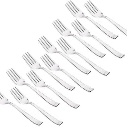 12 pcs Inspress Fork Spoon Disposable Stainless Steel Salad Spoon, Table Spoon Set-0