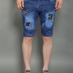 Tie & Dye Men Denim Blue Denim Shorts-image-80
