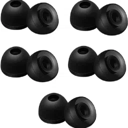 BBS DEAL Soft Silicone Earbuds Headphone Cushion Silicon buds Tips Eartips Earpads Caps Earplugs for Headphones Earphones and Bluetooth 5 Pair 10 Pcs (Small, Black) Silicone replacement In The Ear Headphone Cushion-image-83