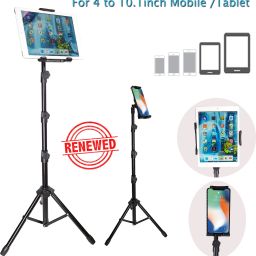 BROLAVIYA (Renewed) Refurbished Mobile and Tablet Tripod Stand Home Office Stage Tripod-image-46