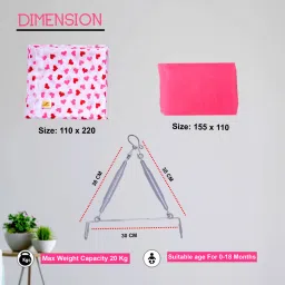 little chime New born baby Diana cradle cloth with triangle spring set and Mosquito Net image 4