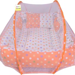New Born Baby Bedding Set Reversible Mattress with Pillow & Mosquito Net Bed-image-40