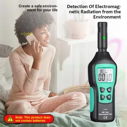 tomtopp EMF Meter Magnetic Field Radiation Tester with Sound & Light Alarm Portable Radiation Monitor image 4