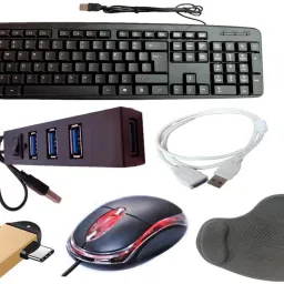 ANJO Wired Keyboard-Wired Mouse-Wrist Pad-Hub 2.0-Cleaner-2in1 OTG C&M-Ext Cable 1.5m Combo Set-image-13