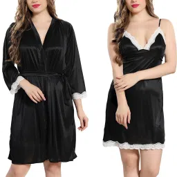 Pack of 2 Women Nighty with Robe-image-18