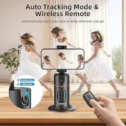 EVAAENTERPRISES P02 Gimbal Stabilizer in Black Color and Auto Face Tracking Tech. 2 Axis Gimbal for Mobile, Camera image 4