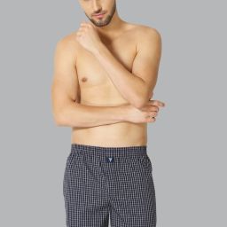 Men Assorted Checkered Side Pocket Superior Lustre Boxer Shorts Checkered Men Boxer-3