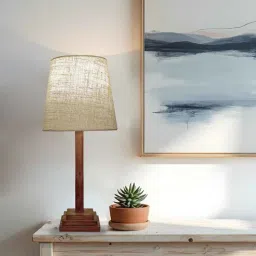 Babel Wooden Table Lamp with Jute Shade & Brown Base by Symplify-picture-37