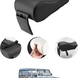 Universal Black Arm Pain Releif Armrest/Handrest With Phone Holder For Car-276 Car Armrest Cover-image-93