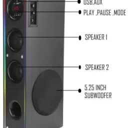 liluns DF32 Tower Multimedia Speaker System Remote Control 100 W Bluetooth Tower Speaker image 3