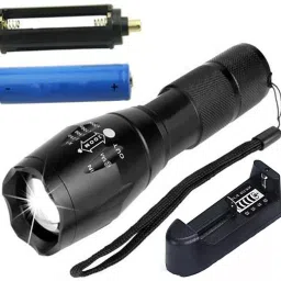 5 Modes Portable Bright Waterproof Long Range Focus Flashligh 18650/AAA Battery Torchlight jmall Torch (Black : Rechargeable) Torch-image-4