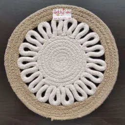 bulkysanta Beige & Off White Cotton Round Shaped Dia 9-picture-23