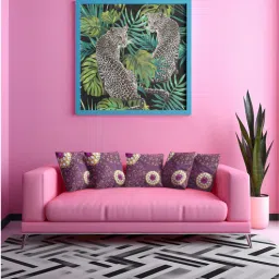 ambbi collections Multicolor Satin Abstract 16x16 inches Cushion Covers (Pack of 5)-picture-16