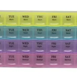 1 MONTH Pill Medicine Organiser Reminder Storage Box For 28 Days or 4 Weeks. Pack Of 1. Pill Box-15