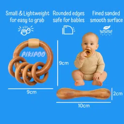 Natural Neem Wood Rattle & Teether Toy for Babies Handcrafted, Safe & Non-Toxic Rattle-15