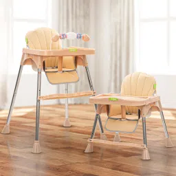 3 in 1 Invictus Convertible High Chair for Kids with Adjustable Height and Footrest, Baby Toddler Feeding Booster Seat with Tray, Safety Belt and Cushion, Boys Girls 6 Months to 3 Years (Beige)-image-41