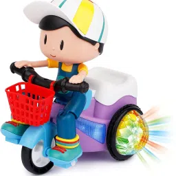 Stunt Tricycle Bump and Go Toy with 4D Lights, Dancing Toy,-25