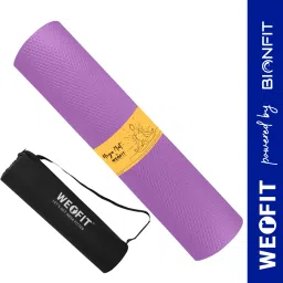4mm Soft Premium EVA Yoga Mat with Carrying Bag, Anti Skid, Home & Gym, Women Purple 4 mm Yoga Mat-image-24