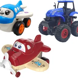 Unbreakable Four-Wheel Drive Friction Powered Diecast Toy Set-D91-36