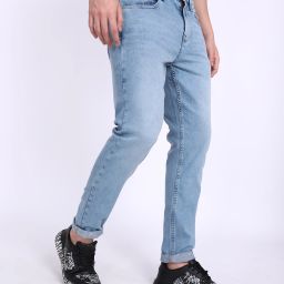 Men Tapered Fit Mid Rise Blue Jeans-image-15