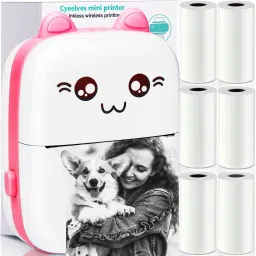 ENMORA Tbest Phone Photo Printer,Mini Photo Printer for Bluetooth JHV17 Multi-function Monochrome Label Printer-34