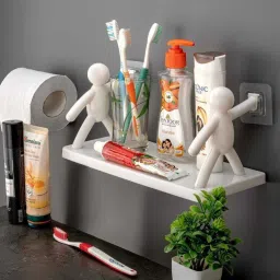 Self Adhesive Multi-Purpose Wall Hanging Humanoid floating Shelf 1.796 Plastic Wall Shelf-image-97