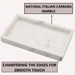 White Marble Decorative Serving Tray for Home & Kitchen - Size 12 X 6 inches Tray-image-29