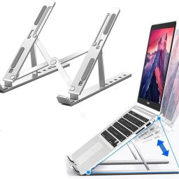 Bhadiyadi laptop stand Aluminium Desk Stand Rotatable Laptop Stand with Adjustable Height Compatible with 36 - 39cm Laptops-image-99