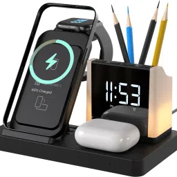 Portronics HexaCharge 6-in-1 15W Fast Magnetic Wireless Charging,iPhone,Earbud,Smartwatches Charging Pad-image-32