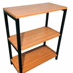3 Tier Metal & Wood Shelving Console Table for Living Room L 61 x B 31 x H 78 cm Engineered Wood Multipurpose Table-21