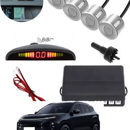 ccmm Silver Reverse 4Pcs Parking Sensor With Led Display/Buzzer For Car-134 Universal Silver Increased Safety 4pcs Sensor For Vehicle-134 Parking Sensor-picture-16