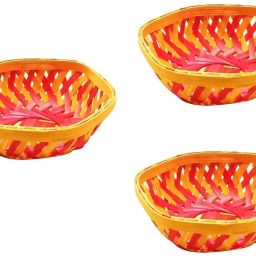 Handmade Colorful Round Shape Bamboo Basket for Wedding and Festival - 6 Inches Bamboo Fruit & Vegetable Basket-image-33