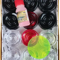 24 Transparent Carrom Coins, Carrom Pawan, Carrom Striker, Carrom powder Carrom Pawns-image-21