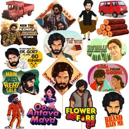 zyozi Bollywood Movie Theme Photo Booth Props 16 Pieces Trending Movie Photo Props Photo Booth Board-picture-20