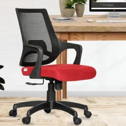 Vasto Red Mesh Mid Back Revolving | Ergonomic | Home & Office| Mesh Office Executive Chair-picture-11