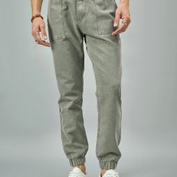 Men Relaxed Fit Mid Rise Light Green Jeans-image-37