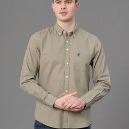 Men Regular Fit Solid Button Down Collar Casual Shirt-image-42