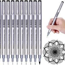 8pc Needle Drawing Pen Set for Sketching, Anime, Manga, Artist Illustration etc Fineliner Pen-16